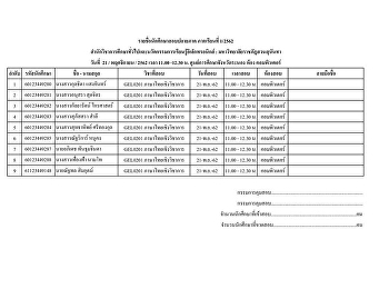 ประกาศรายชื่อนักศึกษา วัน เวลาสอบ
ในรายวิชา GE