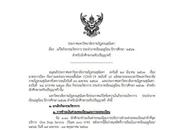 ประกาศมหาวิทยาลัยราชภัฏสวนสุนันทา เรื่อง
แก้ไประกาศกิจกรรมวิชาการ
ประจำภาคเรียนฤดูร้อน ปีการศึกษา ๒๕๖๒
สำหรับนักศึกษาระดับปริญญาตรี