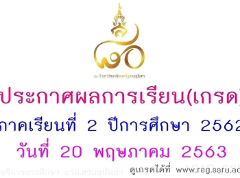 Announcement of grades (grade), semester
2, academic year 2019