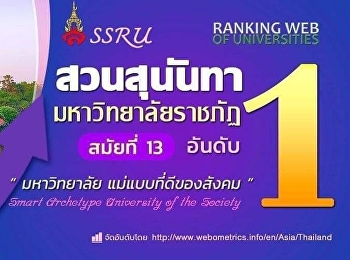 เว็บโอเมตริกส์เผยผลการจัดอันดับมหาวิทยาลัย
“สวนสุนันทา” ยืน 1 ราชภัฏ ขยับขึ้นอันดับ
15 ของประเทศ