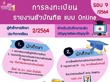 Online registration for graduating
reports, semester 2/21, for bachelor's
and master's degree students.