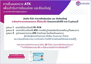 Submitting ATK test results to attend
rehearsals and rehearsals at Suan
Sunandha Rajabhat University