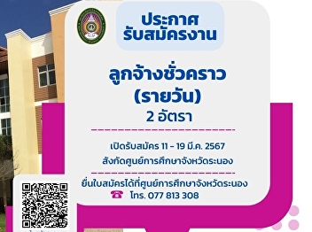 Announcement for recruitment of
temporary employees (daily), 1 security
guard and 1 cleaning staff.