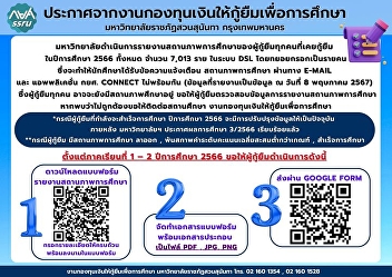 Suan Sunandha Rajabhat University There
will be a report on the educational
status of every borrower who has ever
borrowed in the 2023 academic year, a
total of 7,013 borrowers, in the DSl
system.