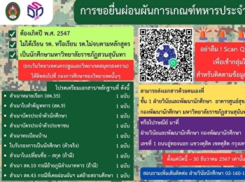 Student Development Division Open for
service to apply for deferment from
military conscription. From now - 30
Dec. 2024 only.