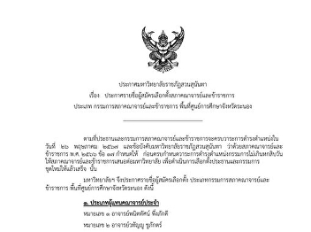 Announcing the names of candidates for
the Faculty and Civil Service Council
elections.  Types of faculty and civil
servant council members according to
election area