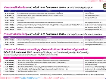 Schedule for #Graduation Ceremony Suan
Sunandha Rajabhat University **For those
graduating from the academic year 2022