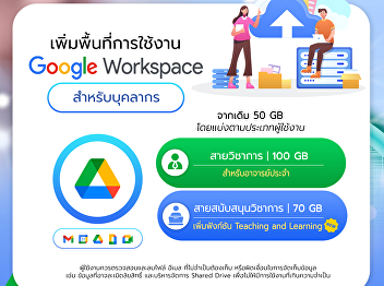 Good news!! For personnel  Increase
Google Workspace service space for
academic and academic support personnel