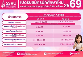 Suan Sunandha Rajabhat University Open
for applications for new students,
special section, bachelor's degree
level. Academic year 2026