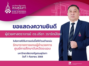 Congratulations to Assistant Professor
DrPreecha Wararatchai on the occasion of
being appointed to the position Acting
Director of Ranong Provincial Education
Center